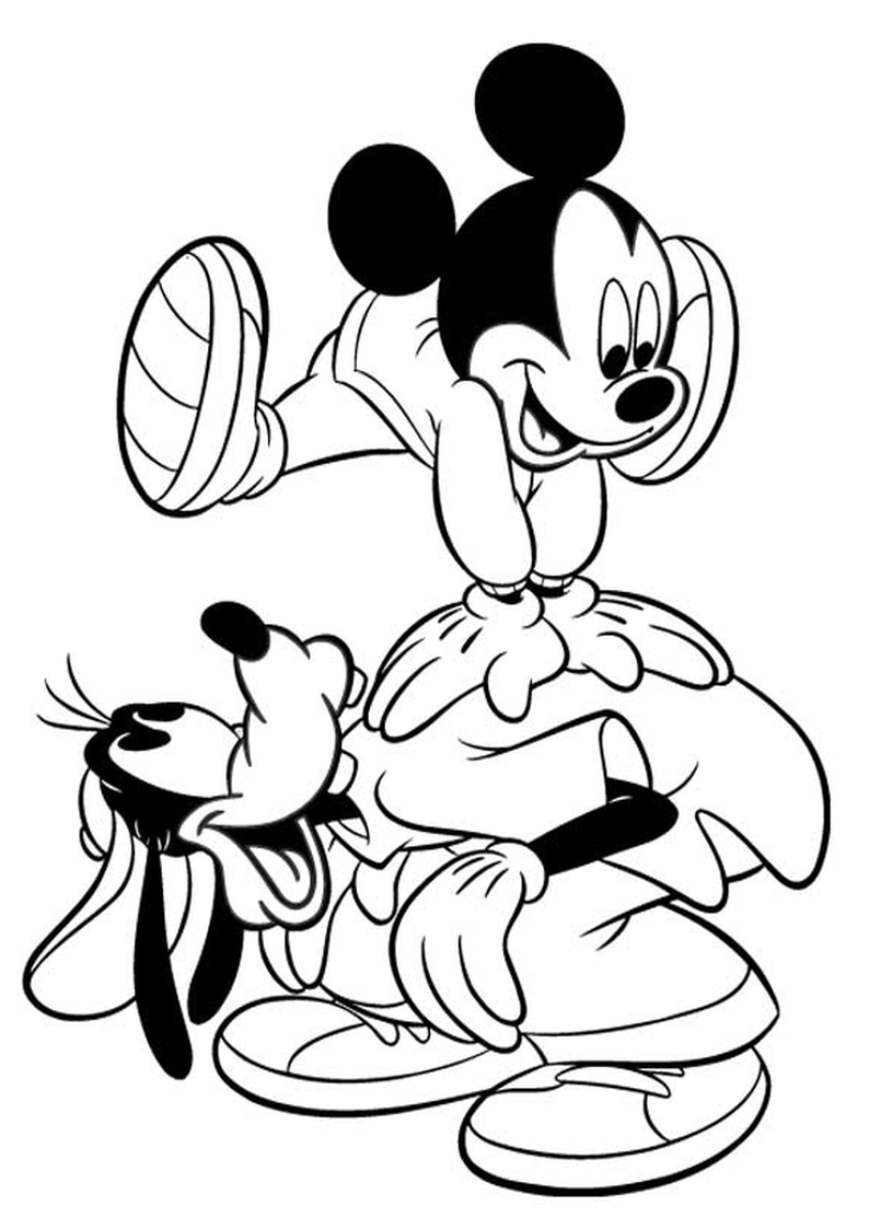 kolorowanka Myszka Miki i Goofy, malowanka do wydruku dla dzieci nr 17